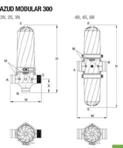 KÍCH THƯỚC BỘ LỌC ĐĨA AZUD MODULAR 300